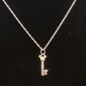 Disney 925 silver miniature Mickey key necklace